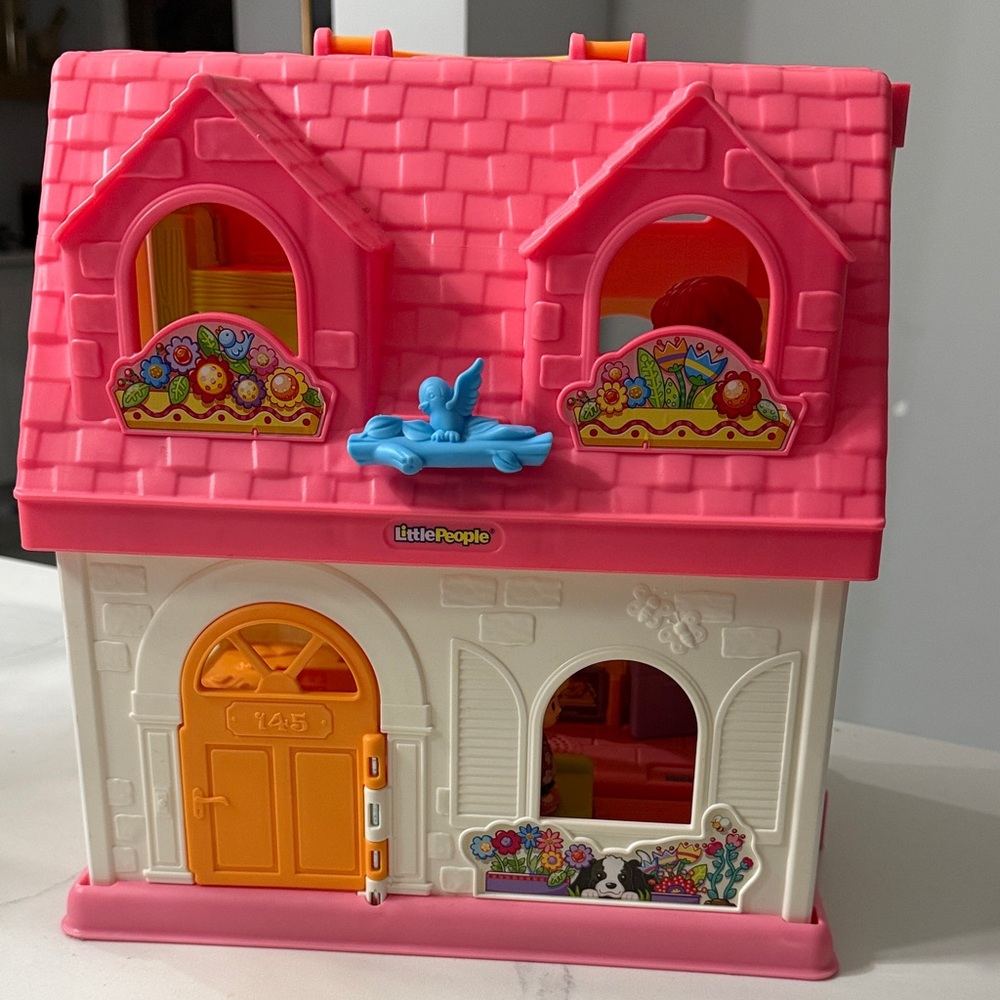 Interactive Pink and Green Dollhouse Playset
This includes the characters too.